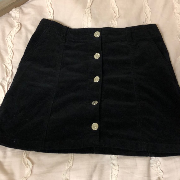 Forever 21 Dresses & Skirts - Black corduroy button up skirt